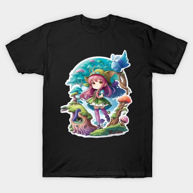 Chibi Adventurer Girl T-Shirt by JapKo